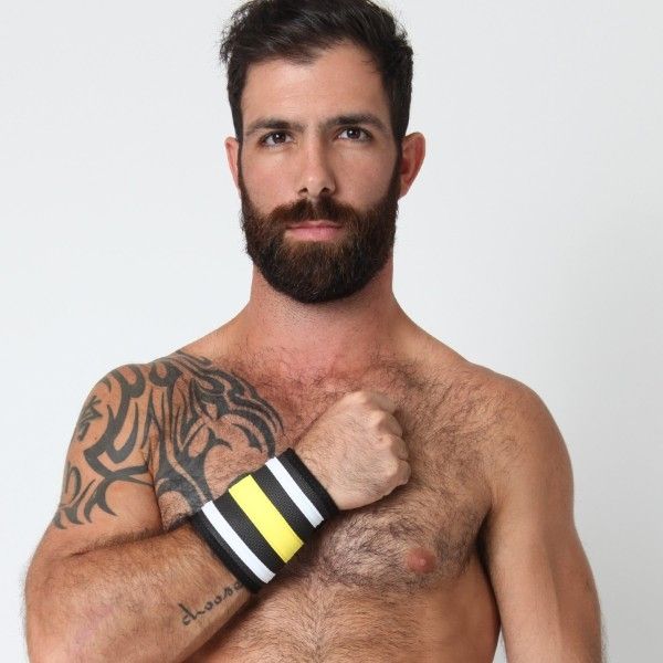 Rogue Neoprene Wallet Cuff in Yellow by Cell Block 13 Fetishwear