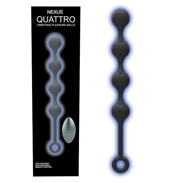 Nexus QUATTRO Remote Controlled Vibrating Anal Beads | Black