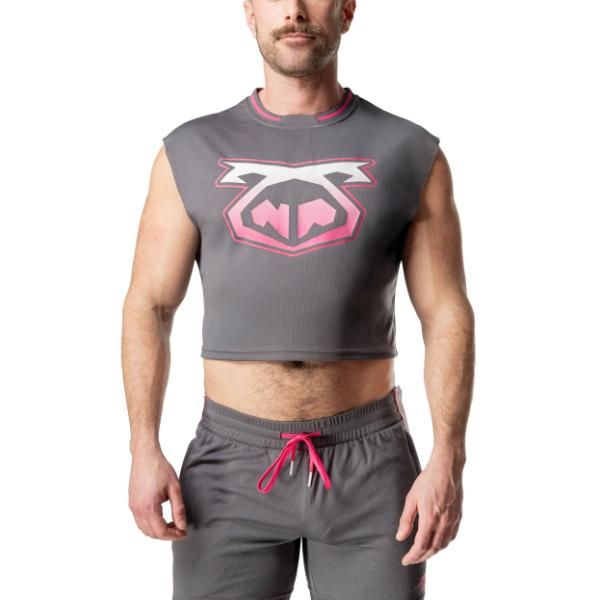Nasty PIg NITRO Sleeveless Crop Top | Magnet Grey & Miami Pink