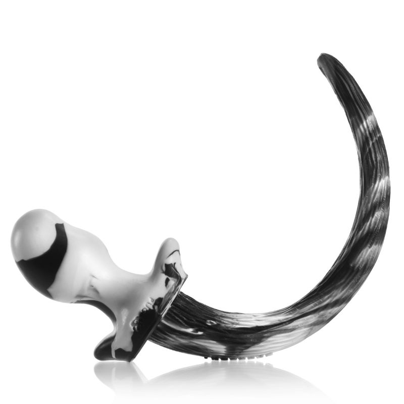 Oxballs PUG Puppy Tail Butt Plug | White & Black Swirl