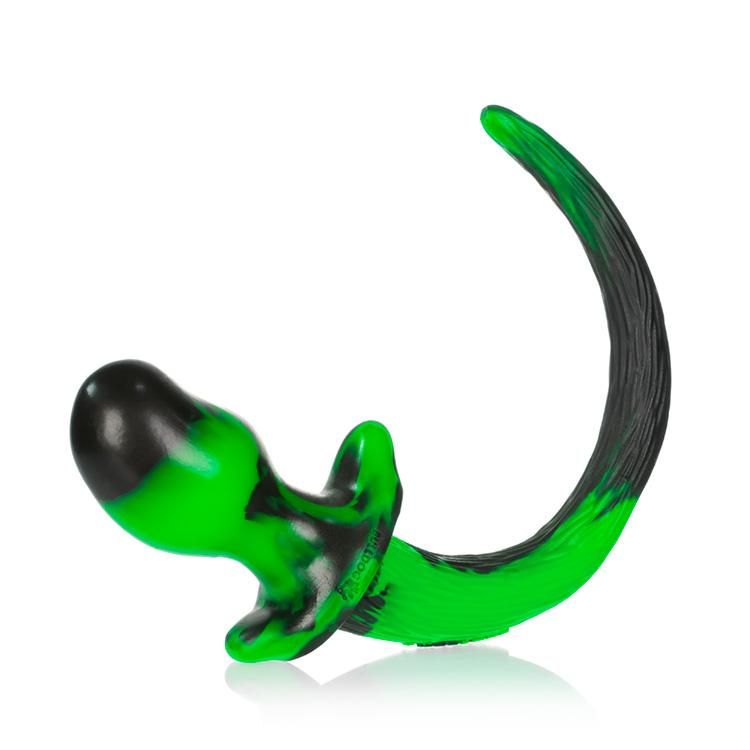 Oxballs BEAGLE Puppy Tail Butt Plug | Green & Black Swirl