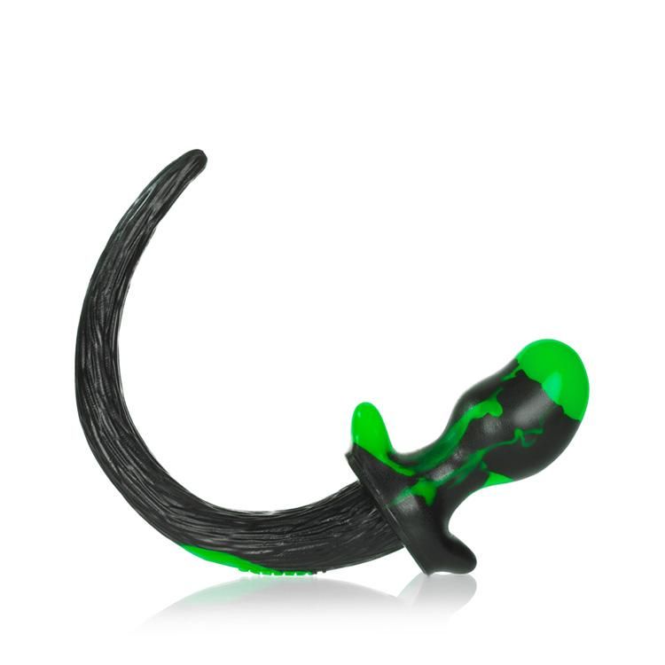 Oxballs PUG Puppy Tail Butt Plug | Green & Black Swirl