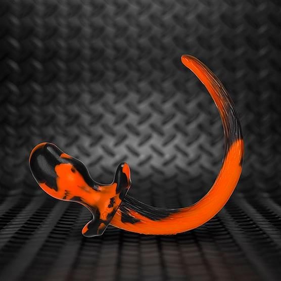 Oxballs BULLDOG Puppy Tail Butt Plug | Orange & Black Swirl