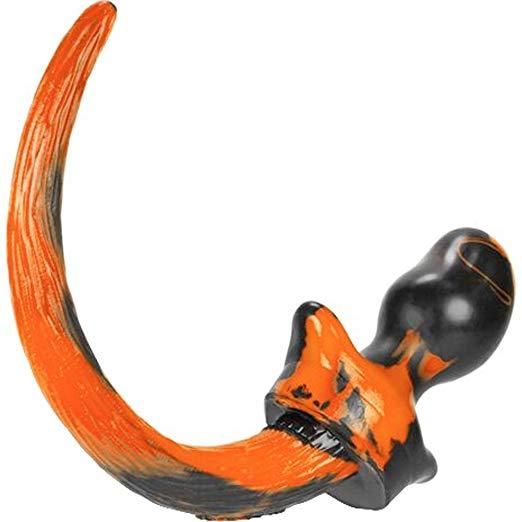 Oxballs BEAGLE Puppy Tail Butt Plug | Orange & Black Swirl