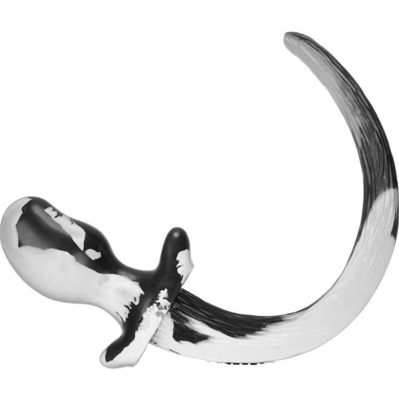 Oxballs BEAGLE Puppy Tail Butt Plug | White & Black Swirl