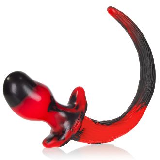 Oxballs PUG Puppy Tail Butt Plug | Red & Black Swirl