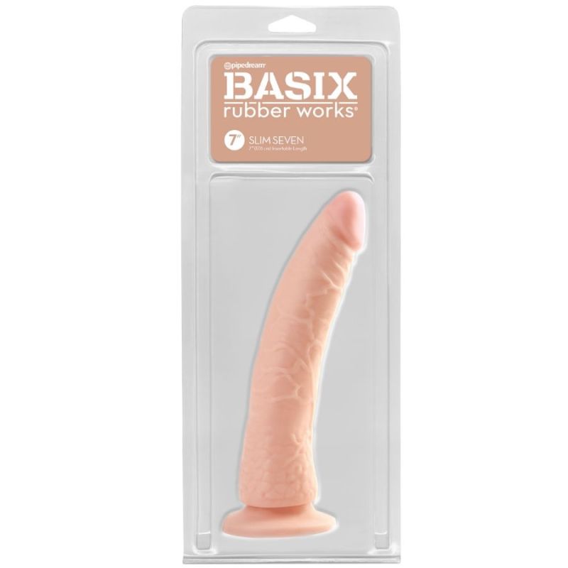 Basic RUBBER WORKS 'Slim' Dildo with Suction Cup | 7 inch