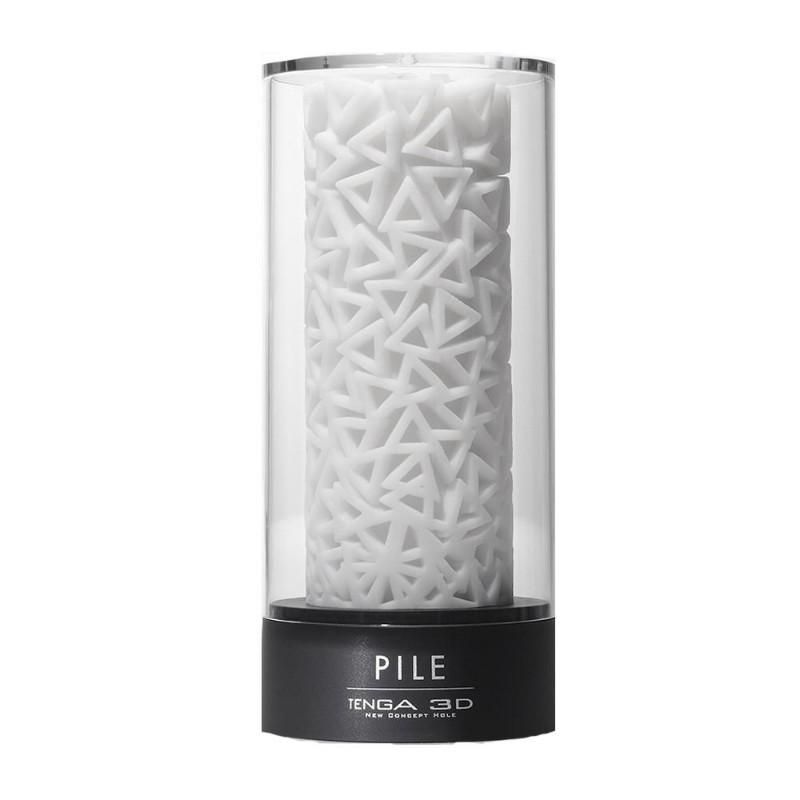 Tenga PILE Textured Reversible 3D Masturbator | White
