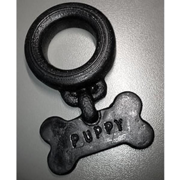 Oxballs PUPPY Cock Ring with Bone Tag | Black