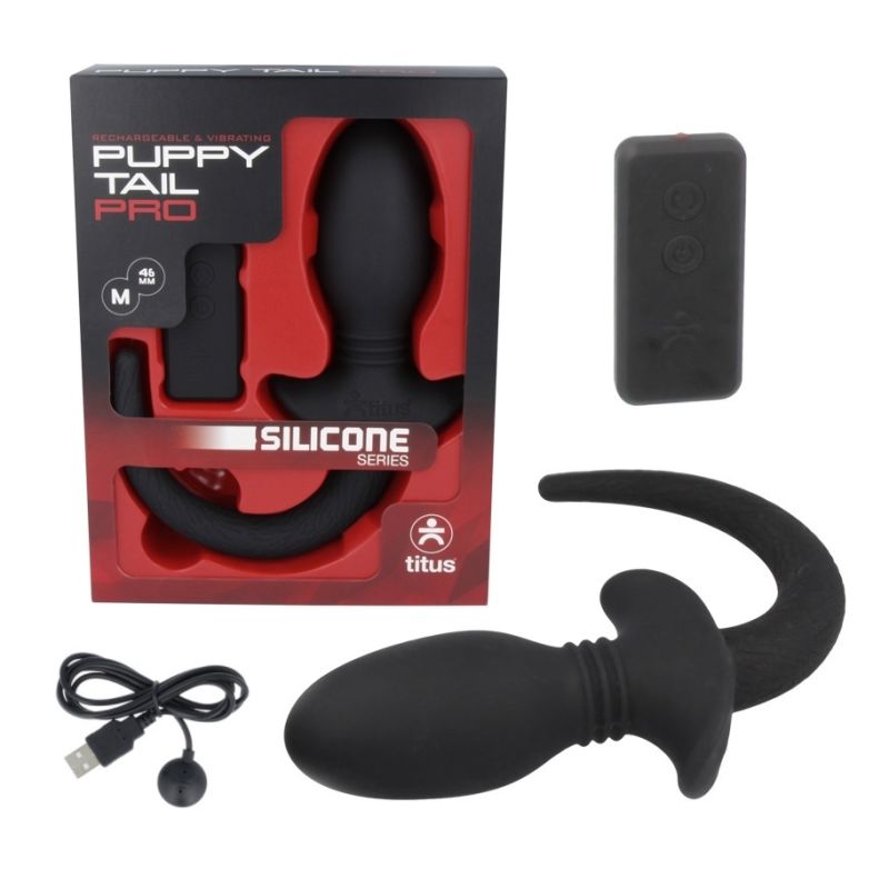 Titus Silicone Series Puppy Tail PRO | Remote Controlled Vibrating Plug: Medium