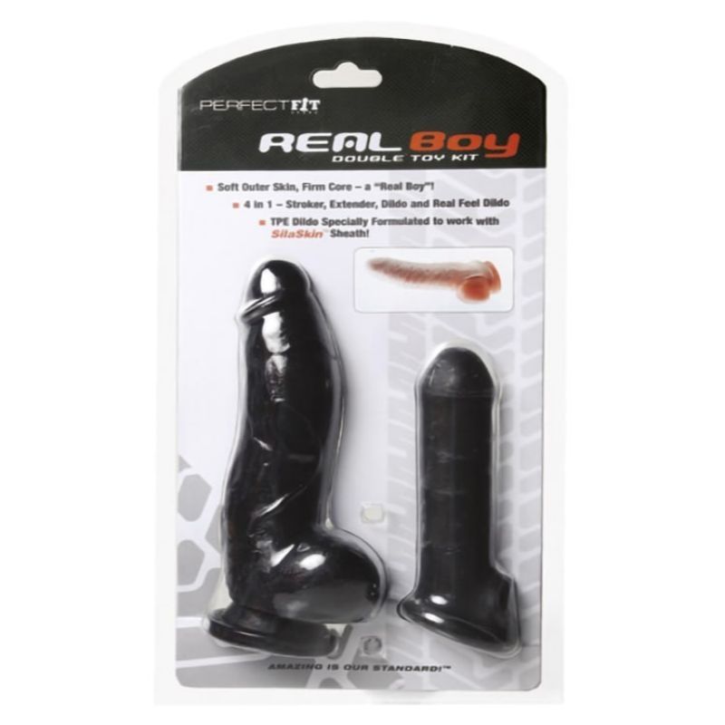 Perfect Fit REAL BOY Dildo & Sheath Kit | Black