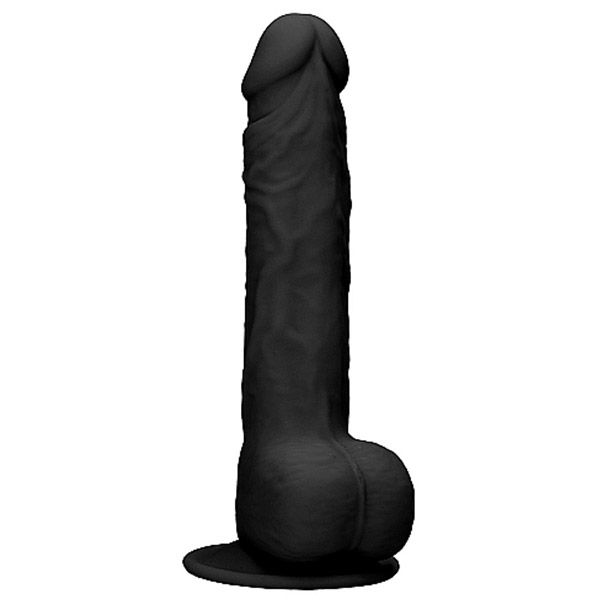 Realistic Dildo With Balls - Black | 9.5 Inches