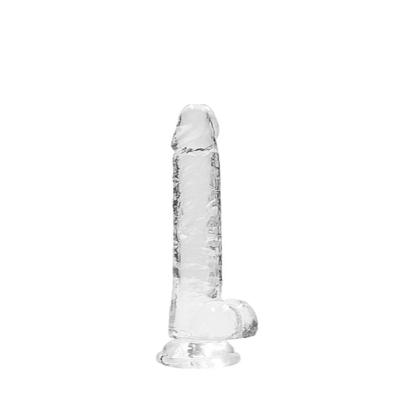 RealRock Realstic Dildo with Balls: Transparent | 7 inches