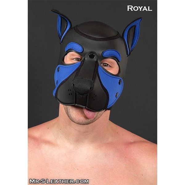 Mr S Leather NEOPRENE FRISKY Puppy Hood | Black & Royal