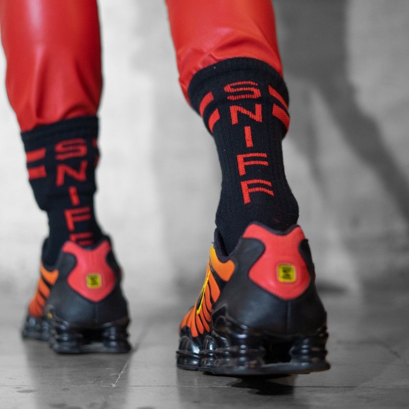 Boxer Barcelona Skater Socks - Black/Red | SNIFF