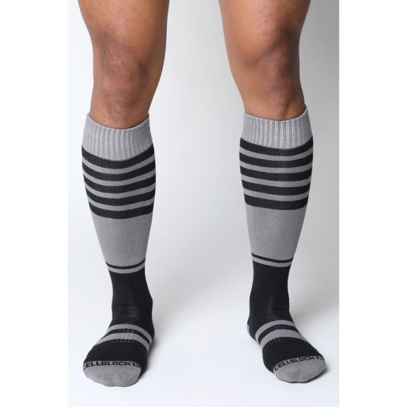 Cell Block 13 MIDFIELD Knee High Socks | Grey