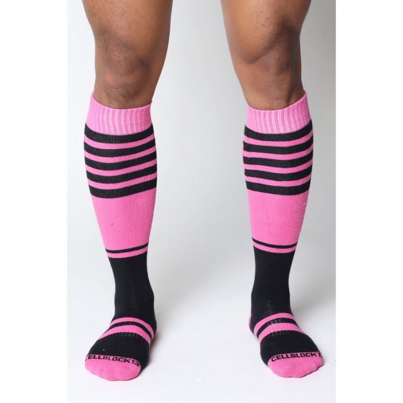 Cell Block 13 MIDFIELD Knee High Socks | Pink