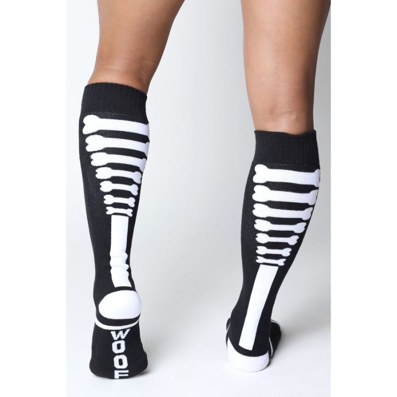 Cell Block 13 KENNEL CLUB Bones Knee High Sock | Black