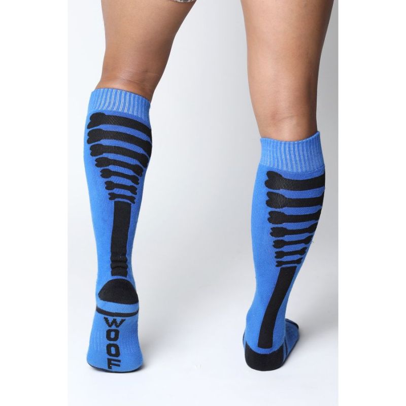 Cell Block 13 KENNEL CLUB Bones Knee High Sock | Blue