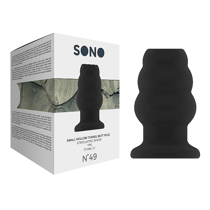 SONO: No.49 Ribbed Tunnel Butt Plug | Black