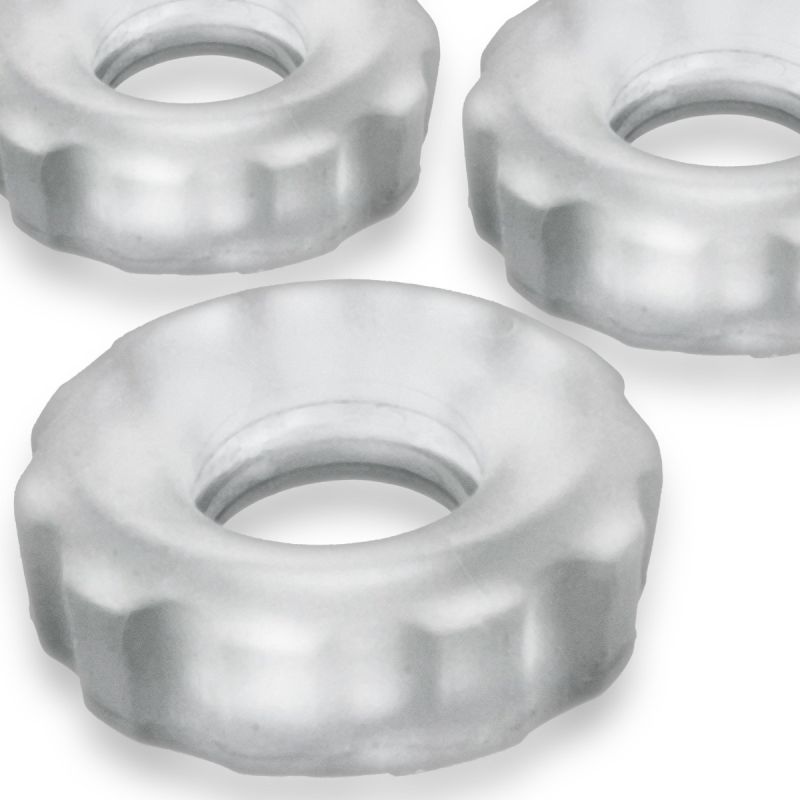 Oxballs SUPERHUJ Cock/Ball Rings 3 Pack | Clear Ice