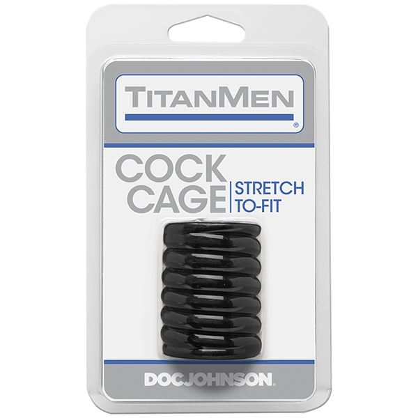 TitanMen Tools Cock Cage: Stretch-To-Fit | Black