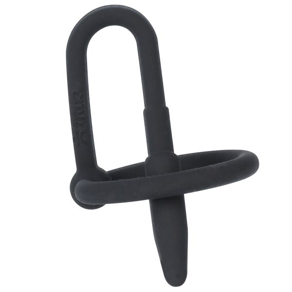 Titus Silicone Series XL Penis Plug with 32mm Glans Ring Black XL