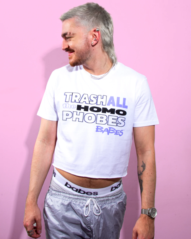 BABES 'Trash all the Homophobes' Tee | White