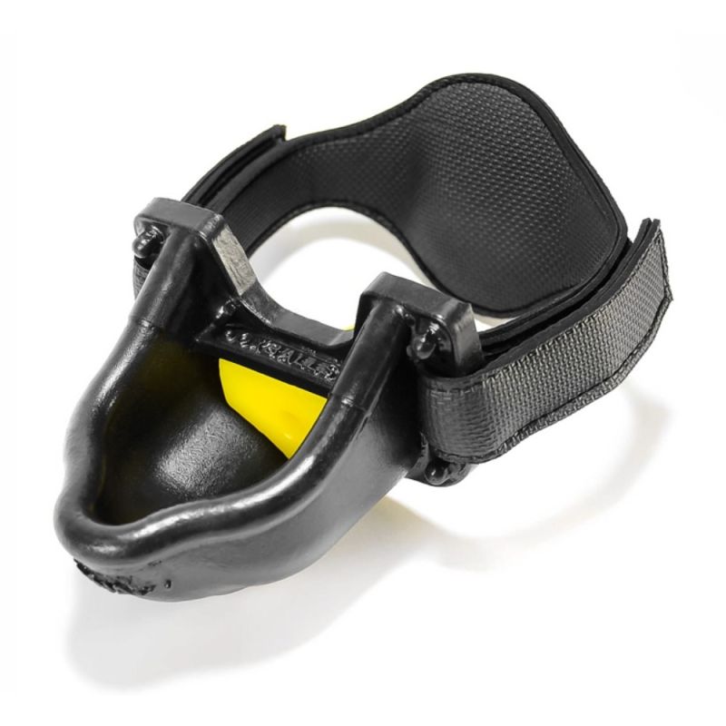 Oxballs URINAL Piss-Gag with Head Strap | Black & Neon Yellow