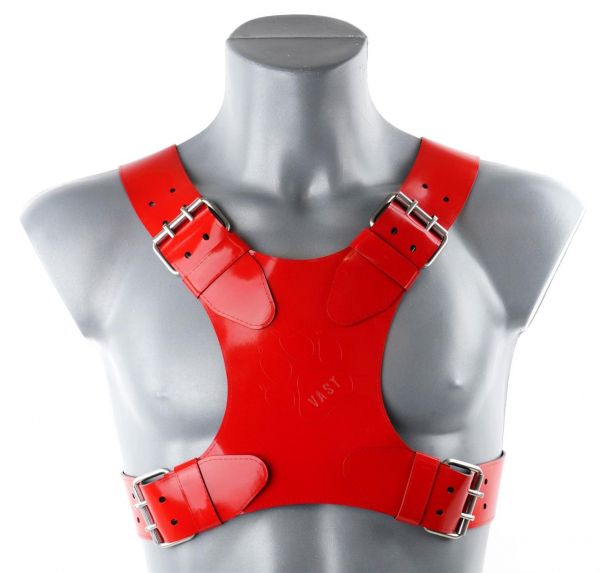 VAST Rubber Pet Walking Harness | Red/Red