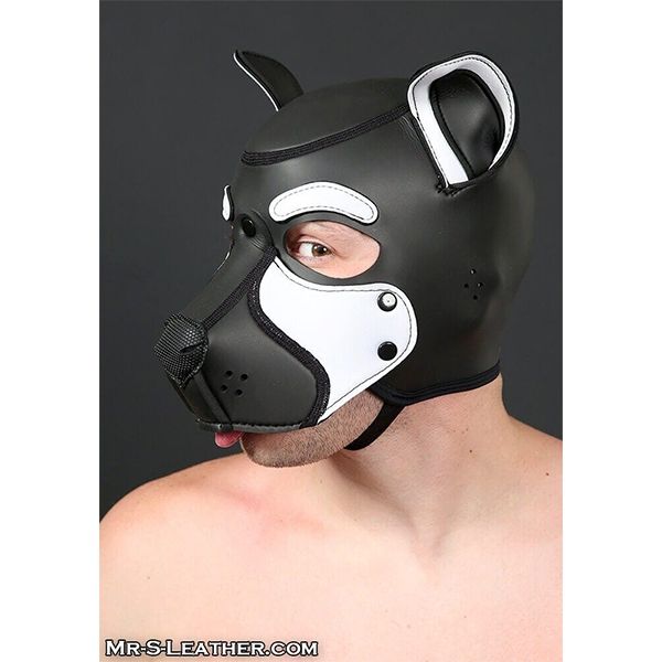 Mr S Leather NEOPRENE FRISKY Puppy Hood | Black & White