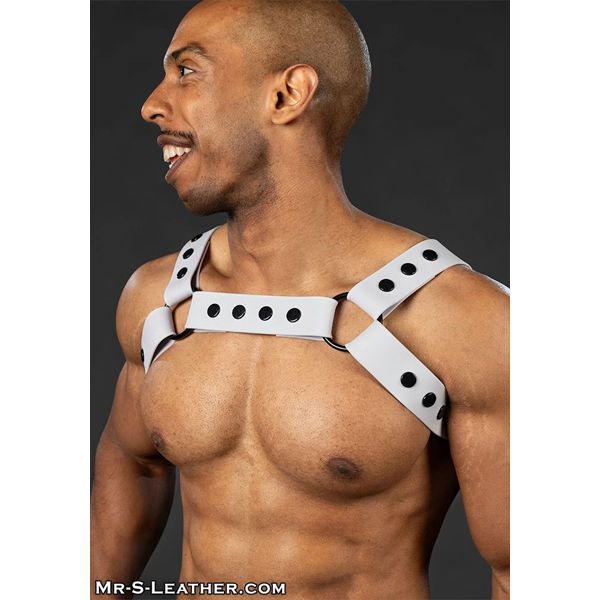 Mr.S Leather Slick Silicone Bulldog Harness | White