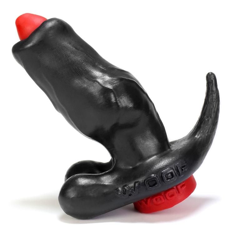 Oxballs WOOF! Fuckable Plugable Hole Butt Plug | Black & Red