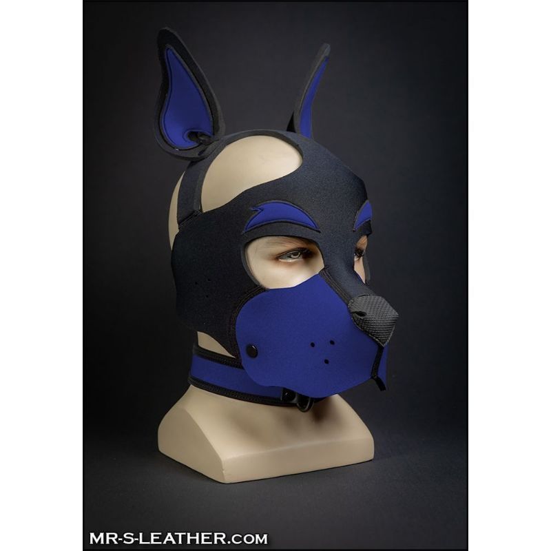 Mr S Leather Neo WOOF! Head Harness | Black & Royal Blue