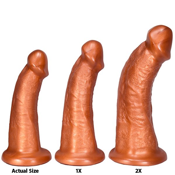 SquarePegToys® Wyatt Harness Dildo Flush Cup - SuperSoft Bronze