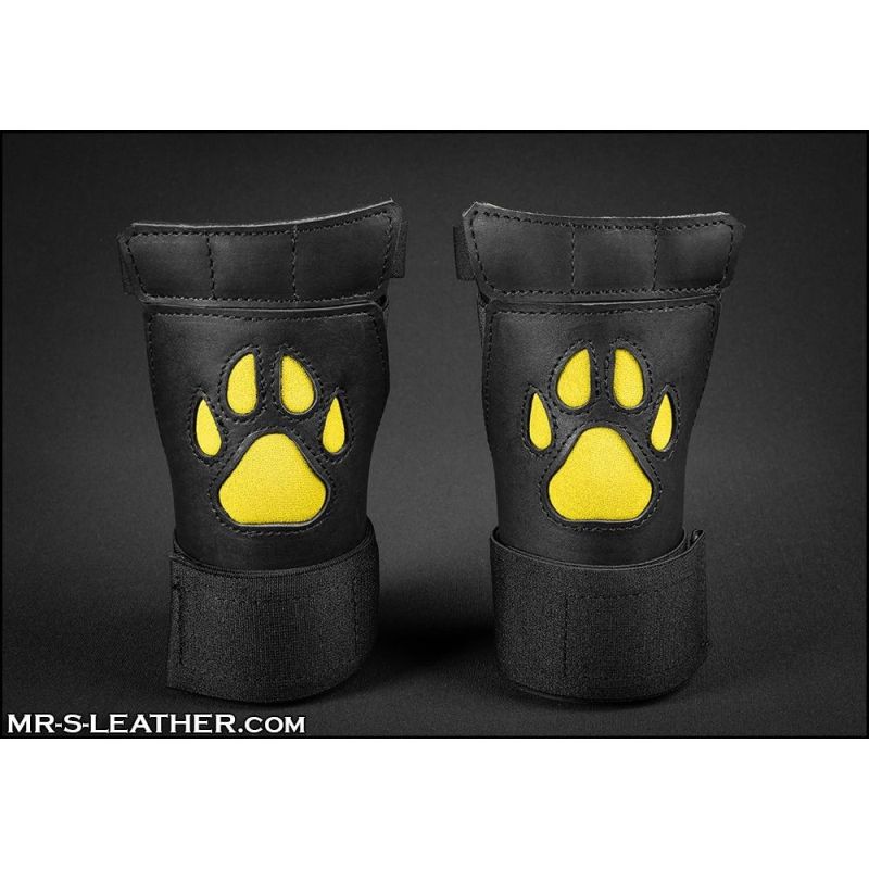 Mr S Leather OPEN PAW Puppy Gloves | Yellow