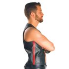 Mister B Leather Muscle Vest | Red Stripes