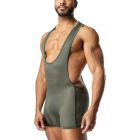 Nasty Pig Topographic Scooped Singlet | Army Green