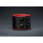Mr.S Leather Piped Leather Wristband | Red