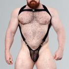 Dark Room Stamina Mesh Thong Bodysuit | Black