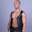 Mr. Riegillio Leather Waistcoat - Black