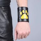 Mr. Riegillio Black Leather Puppy Wrist Wallet - Yellow