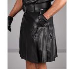 Mr. Riegillio Black Leather Kilt
