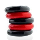 Oxballs JACKER 5-STACK five-pack tube super-strong cockrings RED/BLACK