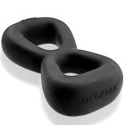 Oxballs BOOMERANG double-ring cockring & nut-tugger BLACK FOG