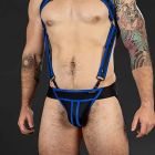 Mr. S Leather Neo Cyber Jockstrap - Black/Blue