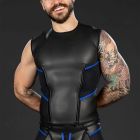 Mr. S Leather Neo Cyber Tee - Black/Blue