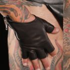 Strapp Metal CHOKEHOLD LEATHER GLOVES - BLACK