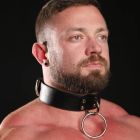 Strapp Metal TAG LEATHER COLLAR - BLACK
