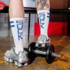 Boxer Barcelona Skater Socks SUCK - White/Royal Blue